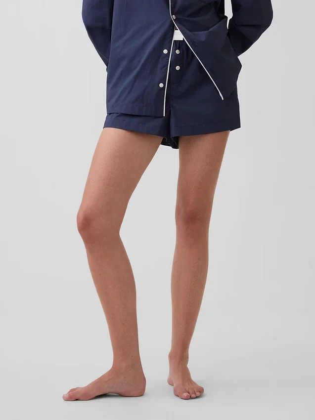 Pyjama-korte broek van popeline