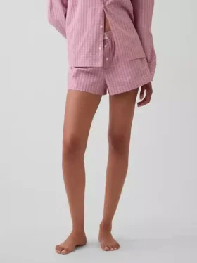Pyjama-korte broek van popeline