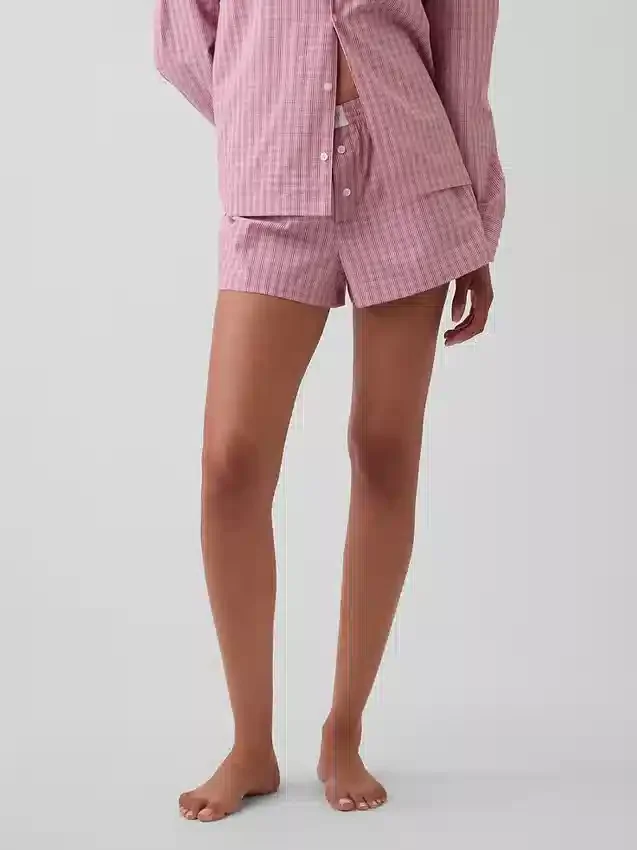 Pyjama-korte broek van popeline