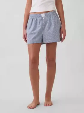 Pyjama-korte broek van popeline