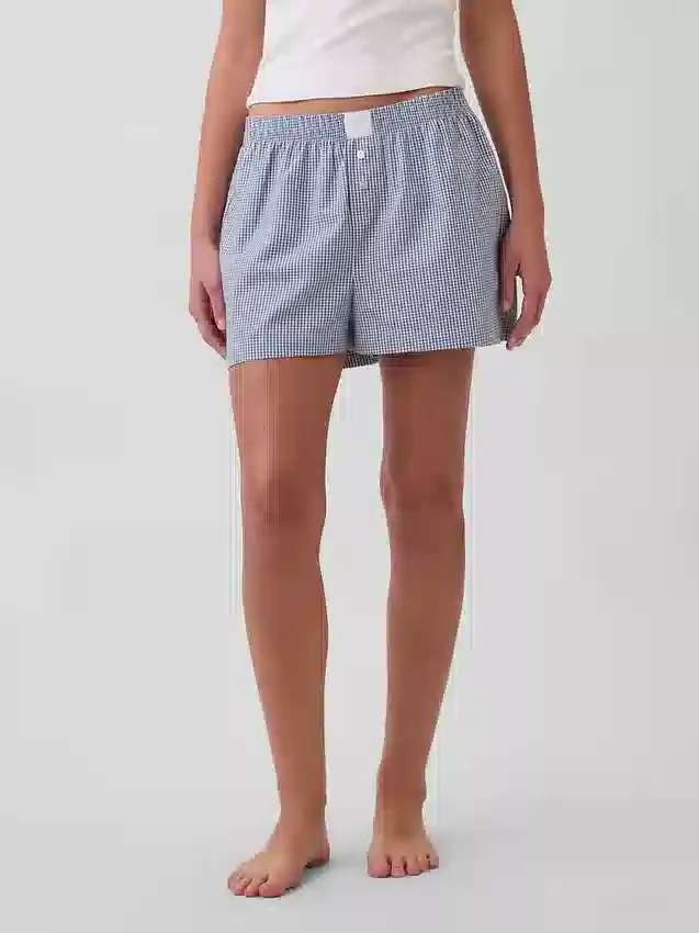 Pyjama-korte broek van popeline