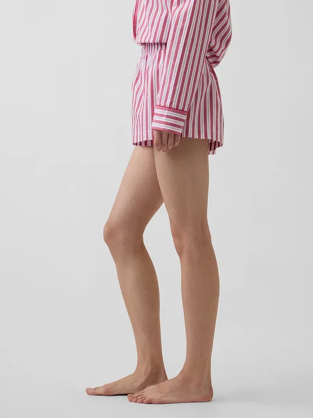 Pyjama-korte broek van popeline