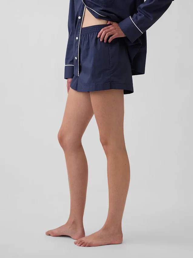 Pyjama-korte broek van popeline
