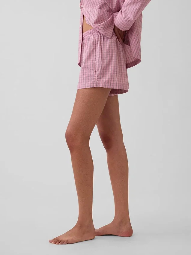 Pyjama-korte broek van popeline