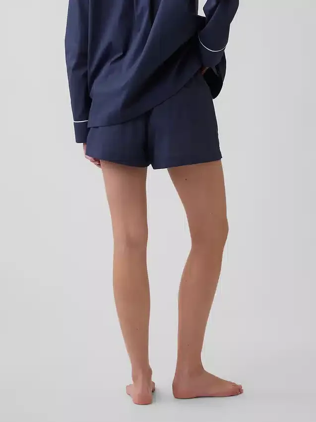Pyjama-korte broek van popeline