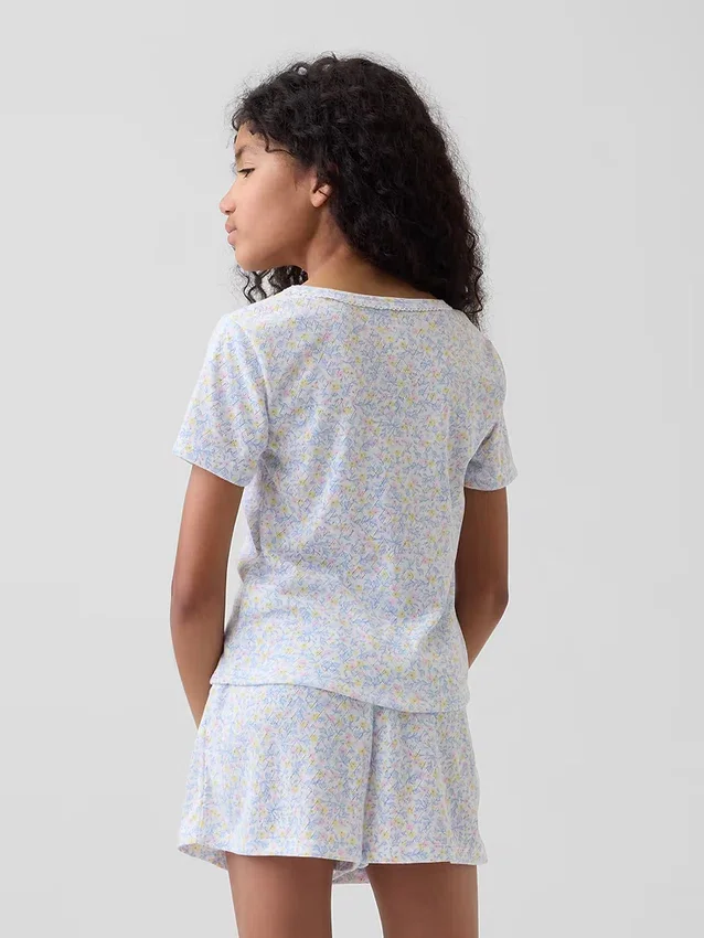 Pyjama-korte broeken voor kinderen van gerecycled pointelle