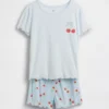 Pyjama-set met korte broeken voor kinderen van gerecycled ribbreisel