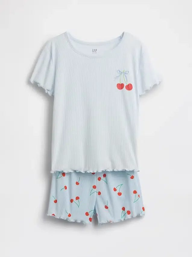 Pyjama-set met korte broeken voor kinderen van gerecycled ribbreisel