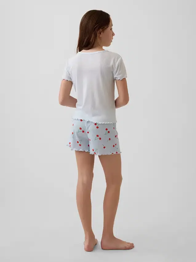 Pyjama-set met korte broeken voor kinderen van gerecycled ribbreisel
