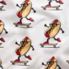 Pyjama-set voor kinderen van biologisch geborsteld katoen met hotdog-motief in korte broeken