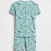 Pyjama-set voor kinderen van biologisch geborsteld katoen met piratenkaart in korte broeken