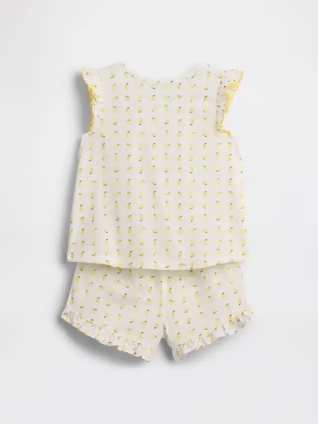 Pyjama-setje met gerecyclede ruches en fruitprint voor Baby & Peuter