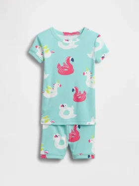 Pyjama-setje met korte broek van biologisch geborsteld katoen voor Baby & Peuter