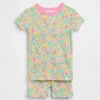 Pyjama-setje met korte broek voor Baby & Peuter van biologisch geborsteld katoen met bloemenprint