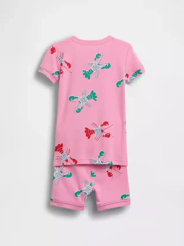 Pyjama-setje met korte broek voor Baby & Peuter van biologisch geborsteld katoen met kreeftmotief