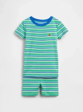 Pyjama-setje met korte broek voor Baby & Peuter van biologisch geborsteld katoen met strepen