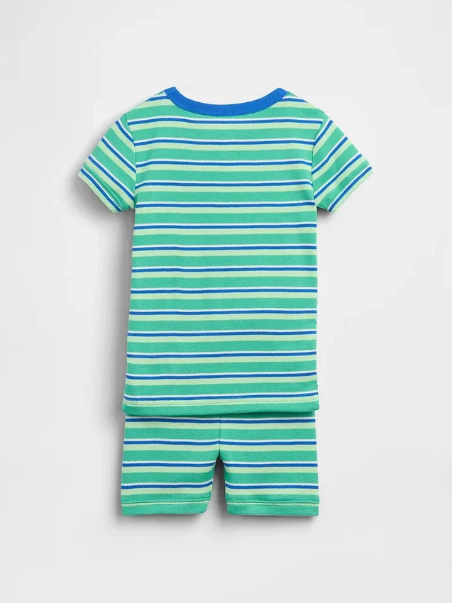 Pyjama-setje met korte broek voor Baby & Peuter van biologisch geborsteld katoen met strepen