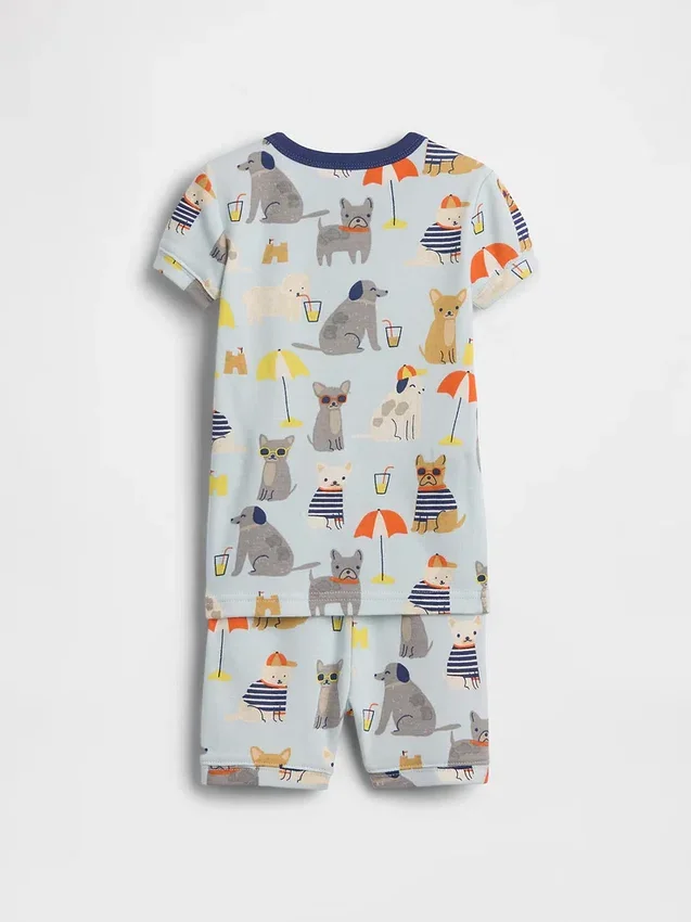 Pyjama-setje van biologisch geborsteld katoen met strandhondenprint voor Baby & Peuter