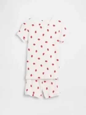 Pyjama-setje voor Baby & Peuter van biologisch geborsteld katoen met aardbeienprint