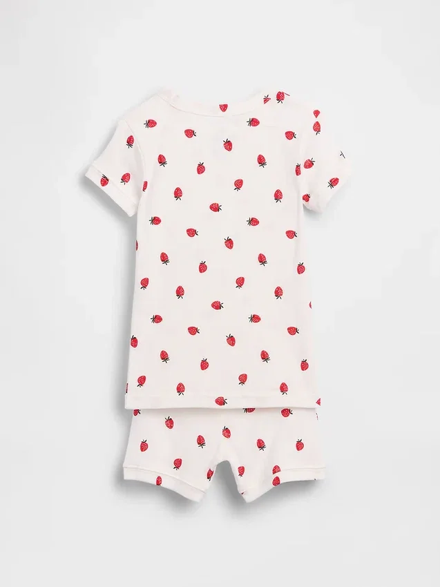 Pyjama-setje voor Baby & Peuter van biologisch geborsteld katoen met aardbeienprint