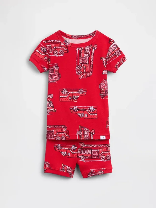 Pyjama-setje voor Baby & Peuter van biologisch geborsteld katoen met brandweerwagenmotief