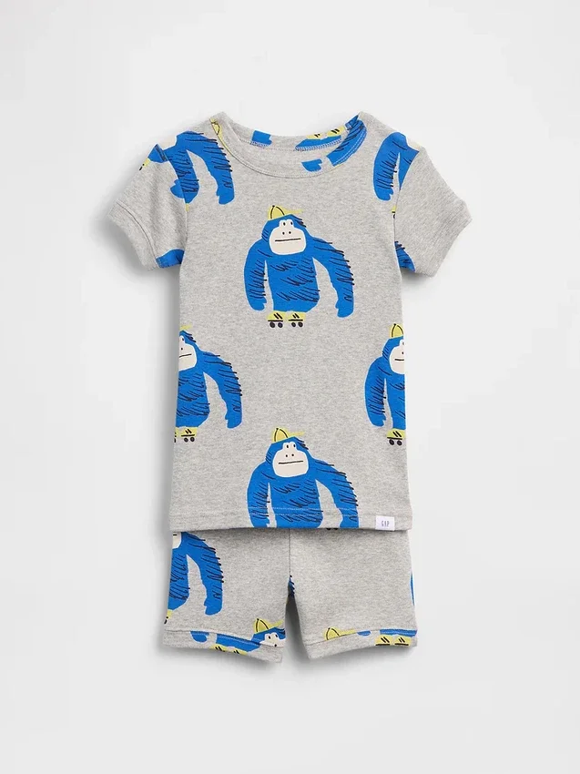 Pyjama-setje voor Baby & Peuter van biologisch geborsteld katoen met gorilla-print