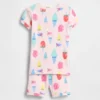 Pyjama-setje voor Baby & Peuter van biologisch geborsteld katoen met ijsjesprint in korte broeken