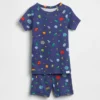 Pyjama-setje voor Baby & Peuter van biologisch geborsteld katoen met ruimtewezens met korte broeken