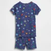 Pyjama-setje voor Baby & Peuter van biologisch geborsteld katoen met ruimtewezens met korte broeken