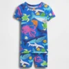 Pyjama-setje voor Baby & Peuter van biologisch geborsteld katoen met zeedierenprint met korte broeken