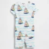 Pyjama-setje voor Baby & Peuter van biologisch geborsteld katoen met zeilbootmotief met korte broeken