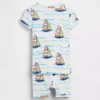 Pyjama-setje voor Baby & Peuter van biologisch geborsteld katoen met zeilbootmotief met korte broeken