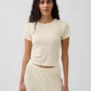 Pyjama-T-shirt met pointelle-patroon