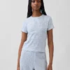 Pyjama-T-shirt met pointelle-patroon
