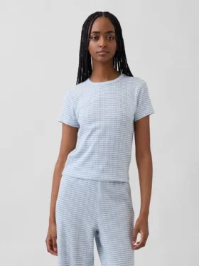 Pyjama-T-shirt met pointelle-patroon