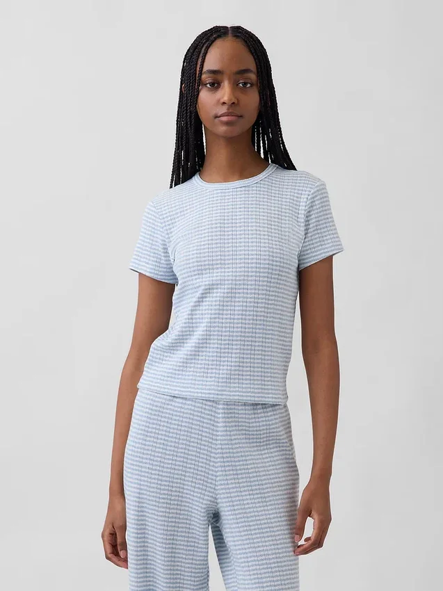 Pyjama-T-shirt met pointelle-patroon