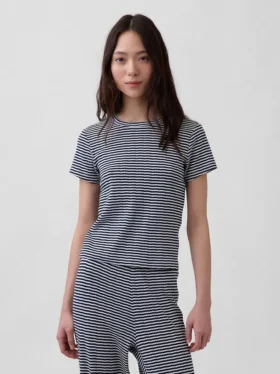 Pyjama-T-shirt met pointelle-patroon