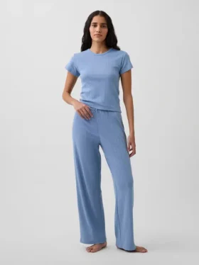 Pyjama-T-shirt met pointelle-patroon