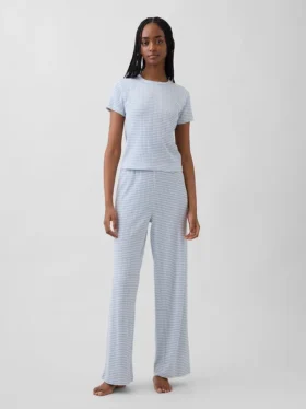 Pyjama-T-shirt met pointelle-patroon