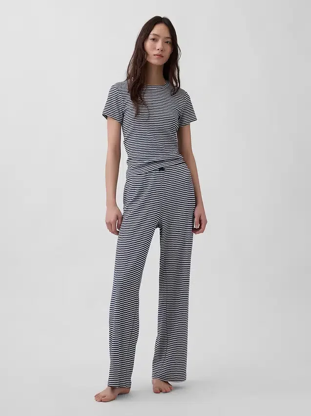Pyjama-T-shirt met pointelle-patroon