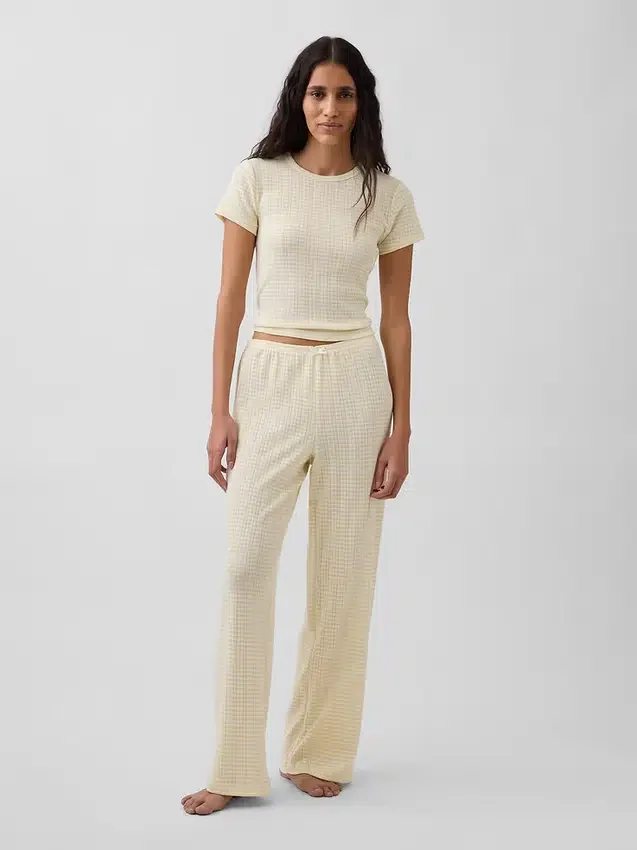 Pyjama-T-shirt met pointelle-patroon