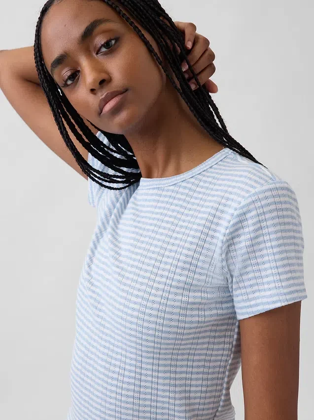 Pyjama-T-shirt met pointelle-patroon