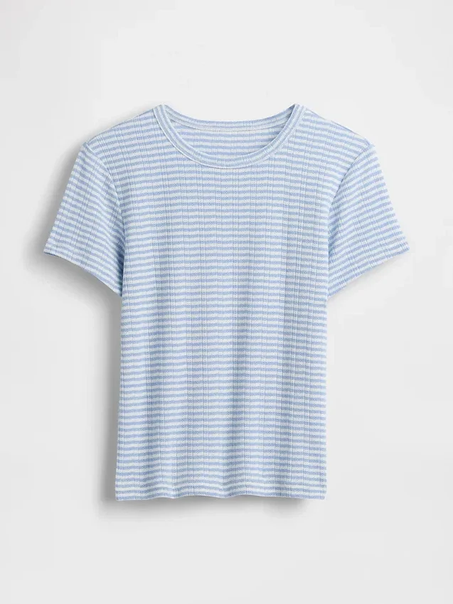 Pyjama-T-shirt met pointelle-patroon