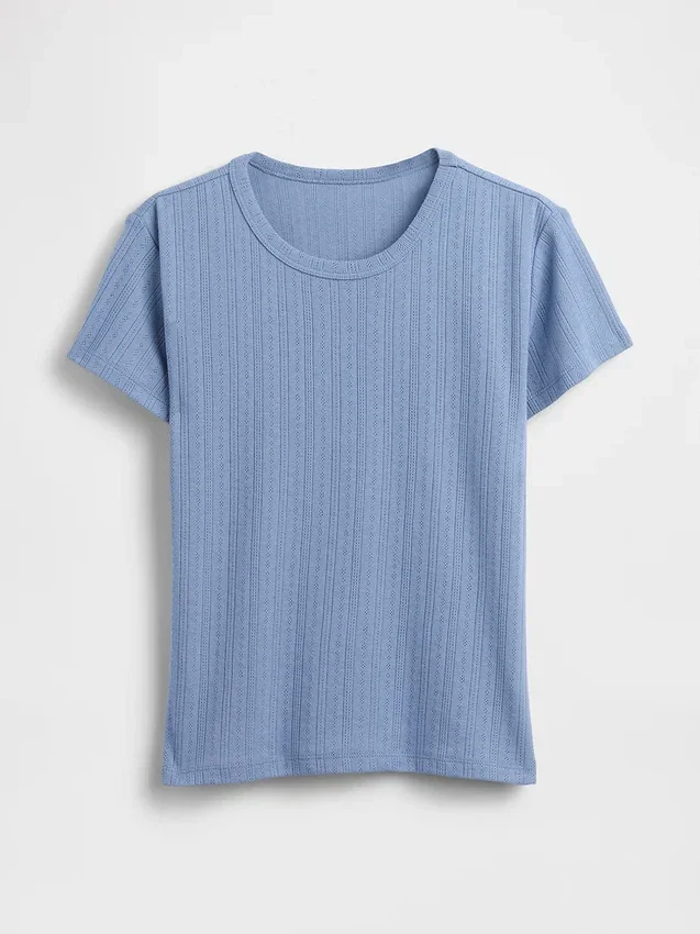Pyjama-T-shirt met pointelle-patroon