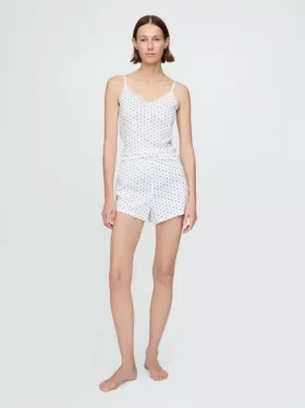 Pyjamakorte broek met pointelle-patroon