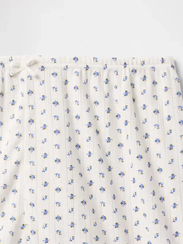 Pyjamakorte broek met pointelle-patroon