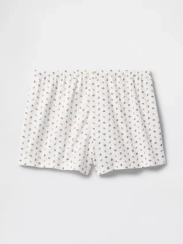 Pyjamakorte broek met pointelle-patroon
