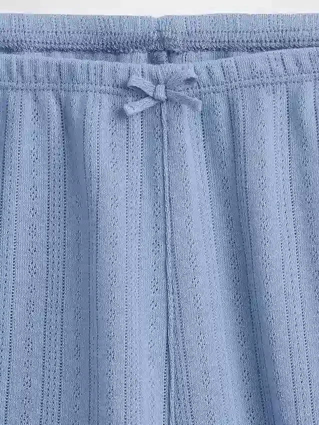 Pyjamakorte broek met pointelle-patroon