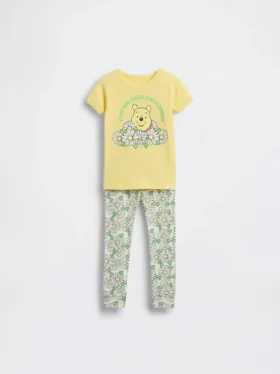 Pyjamaset van biologisch geborsteld katoen met Winnie de Poeh-motief voor Baby & Peuter