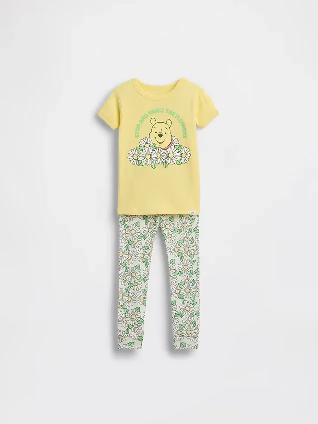 Pyjamaset van biologisch geborsteld katoen met Winnie de Poeh-motief voor Baby & Peuter
